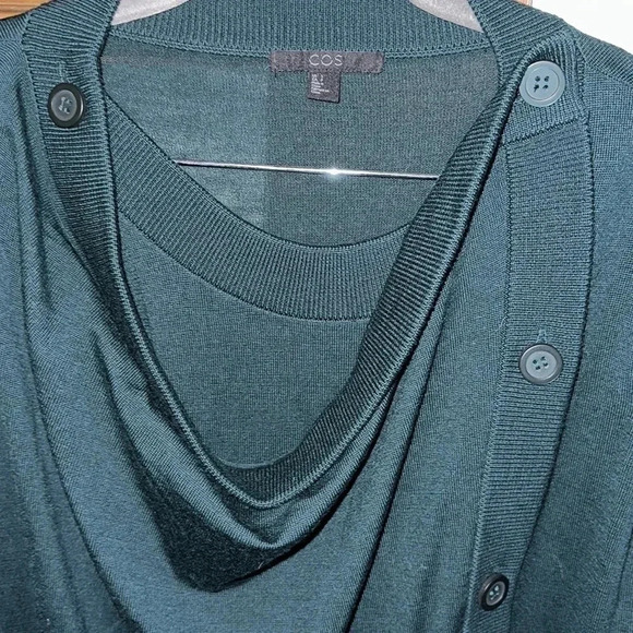 COS Green Long Sleeve Sweater Dress Size Small - Picture 7 of 9